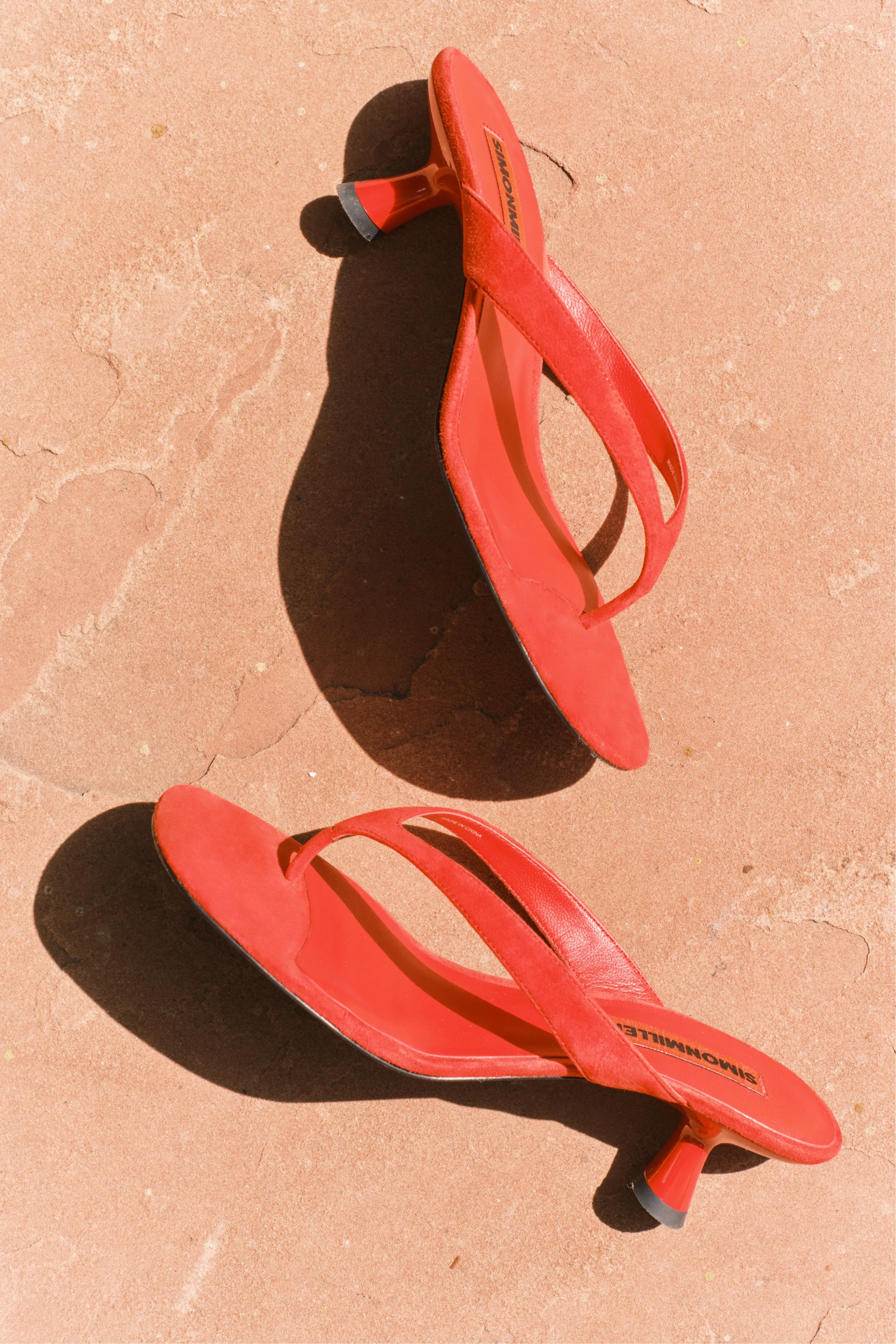 Suede Beep Thong In Lucky Red - 1