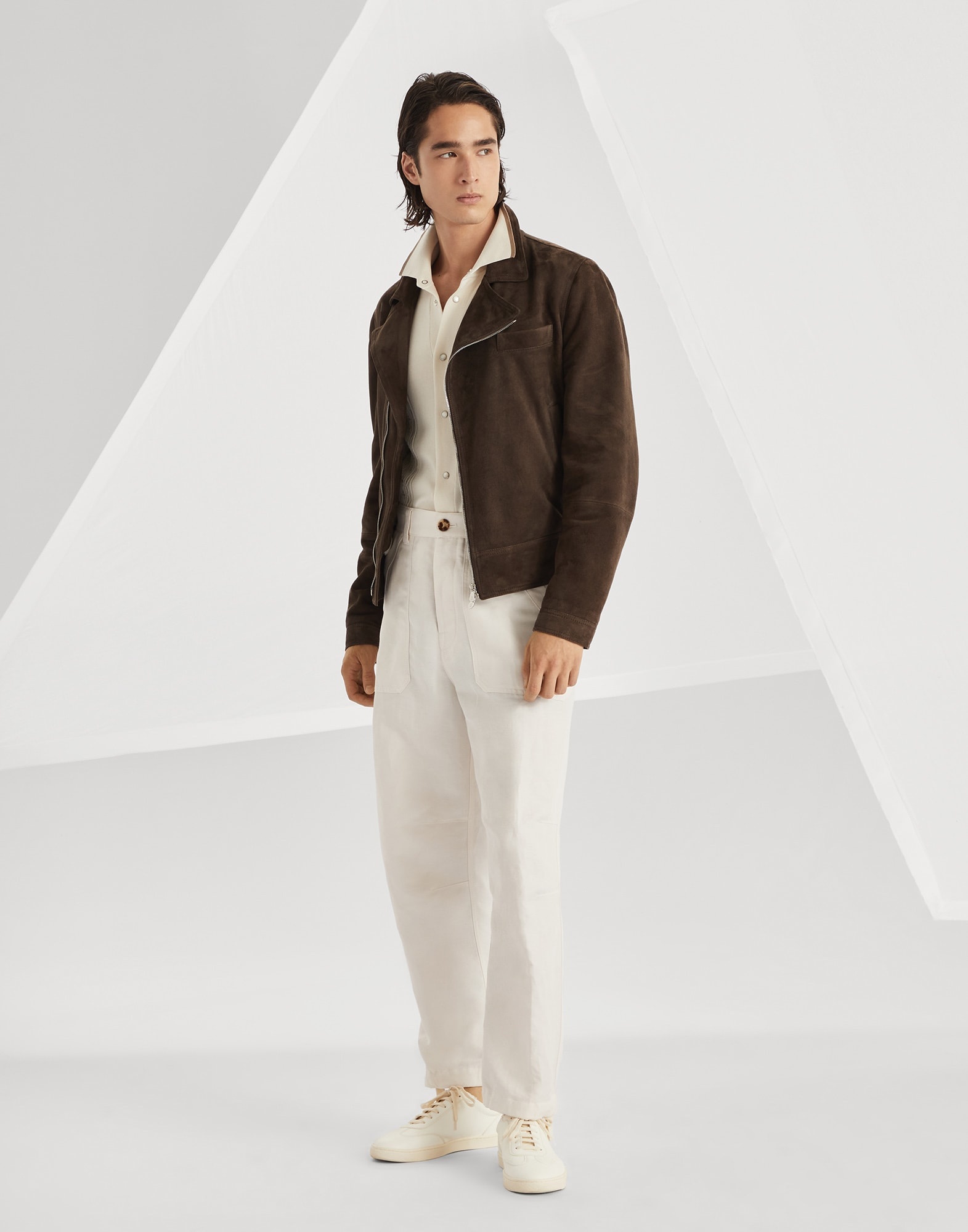 Cotton geometric jacquard knit shirt - 5