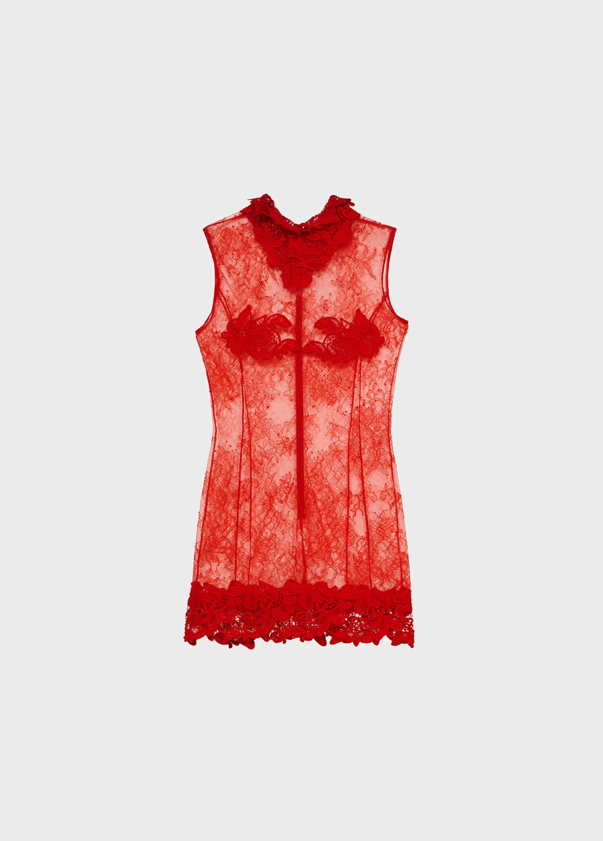 CHANTILLY LACE DRESS WITH MACRAME - 1