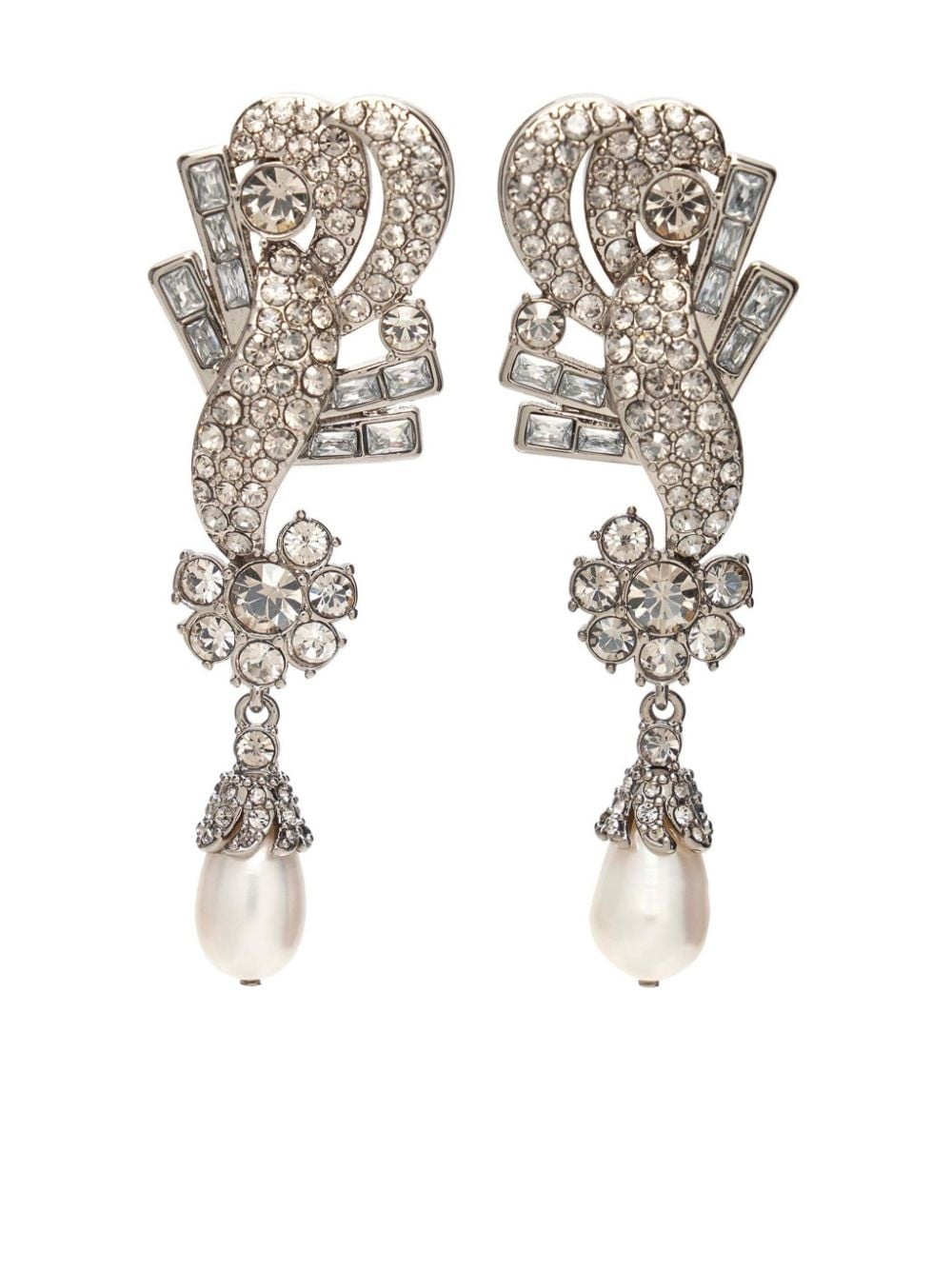 Drop crystal-embellished earrings - 1