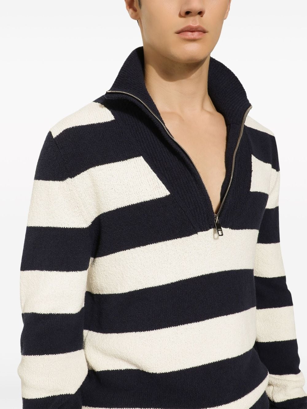 striped half-zip jumper - 5