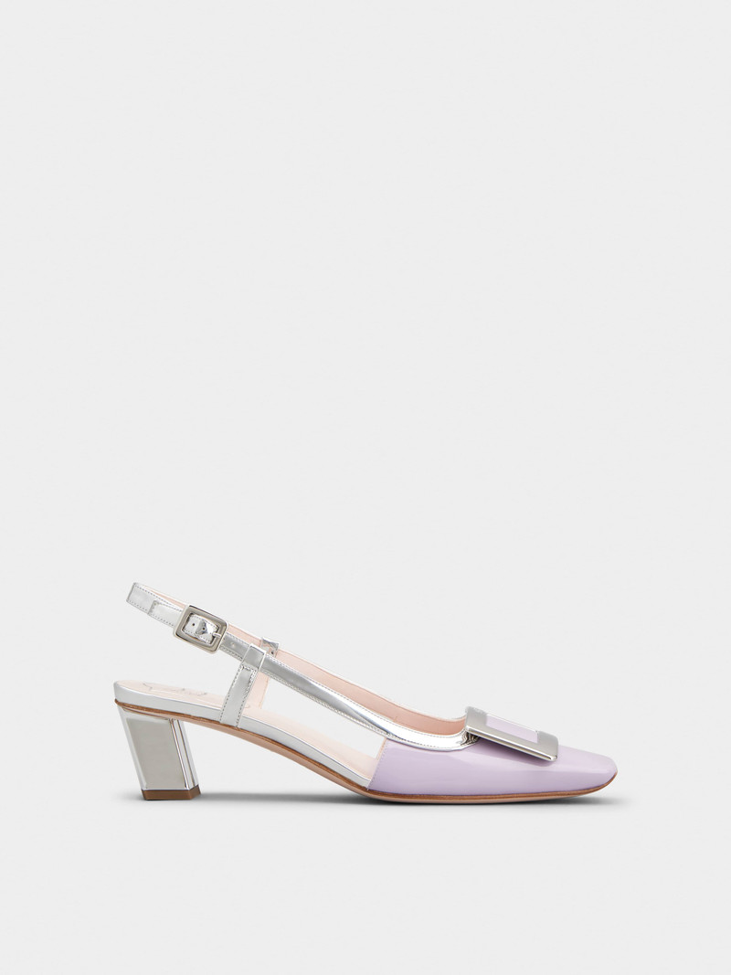 Belle Vivier Metal Buckle Slingback Pumps in Patent Leather - 1