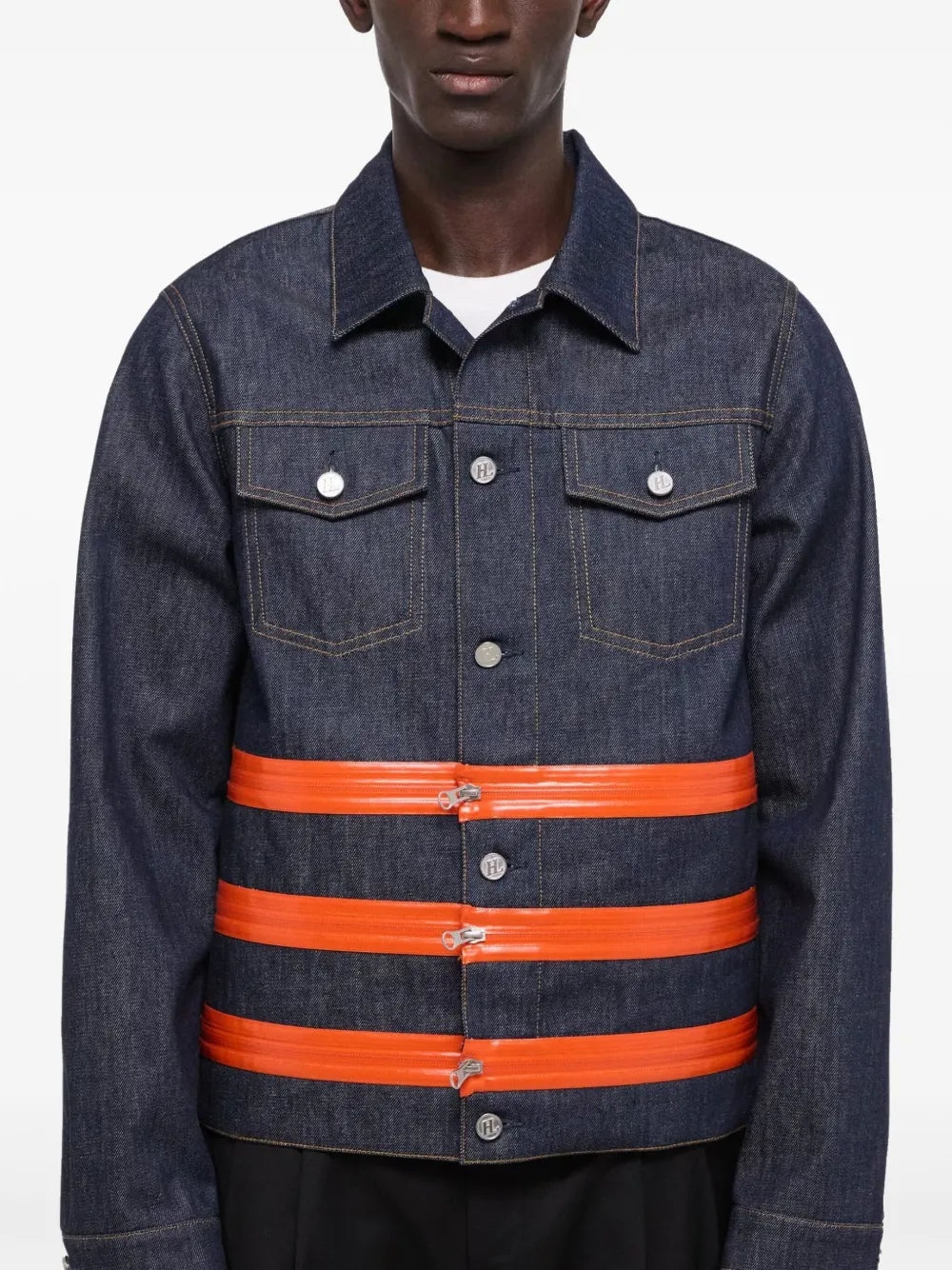 Zip-Detail Denim Trucker Jacket - 5