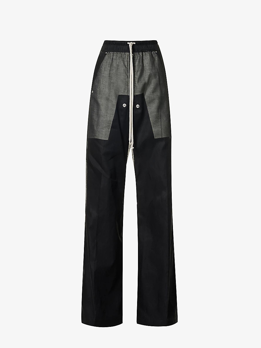 Bela dropped-crotch wide-leg cotton trousers - 1