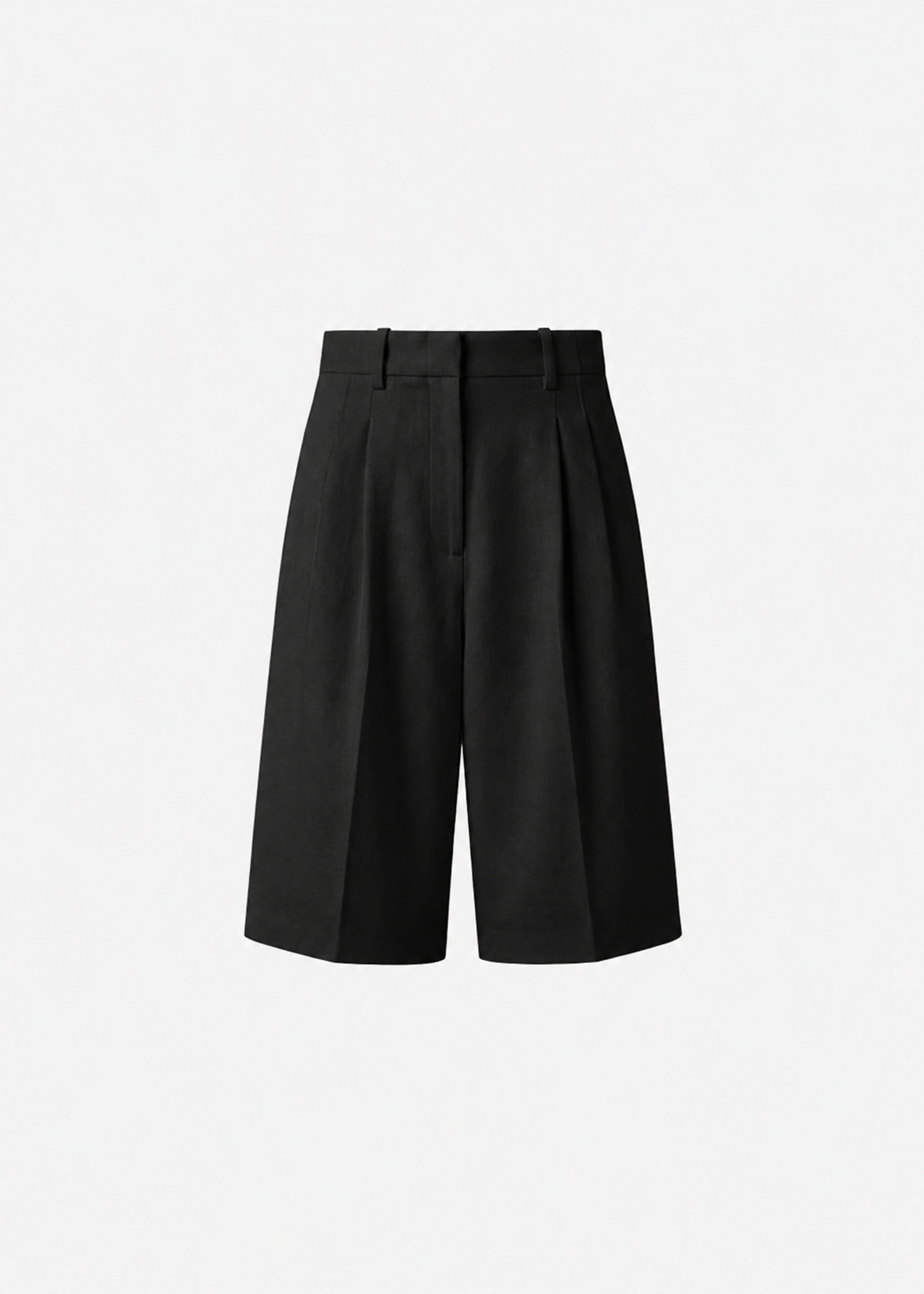 Jag Pleated Bermuda Shorts - Black - 1