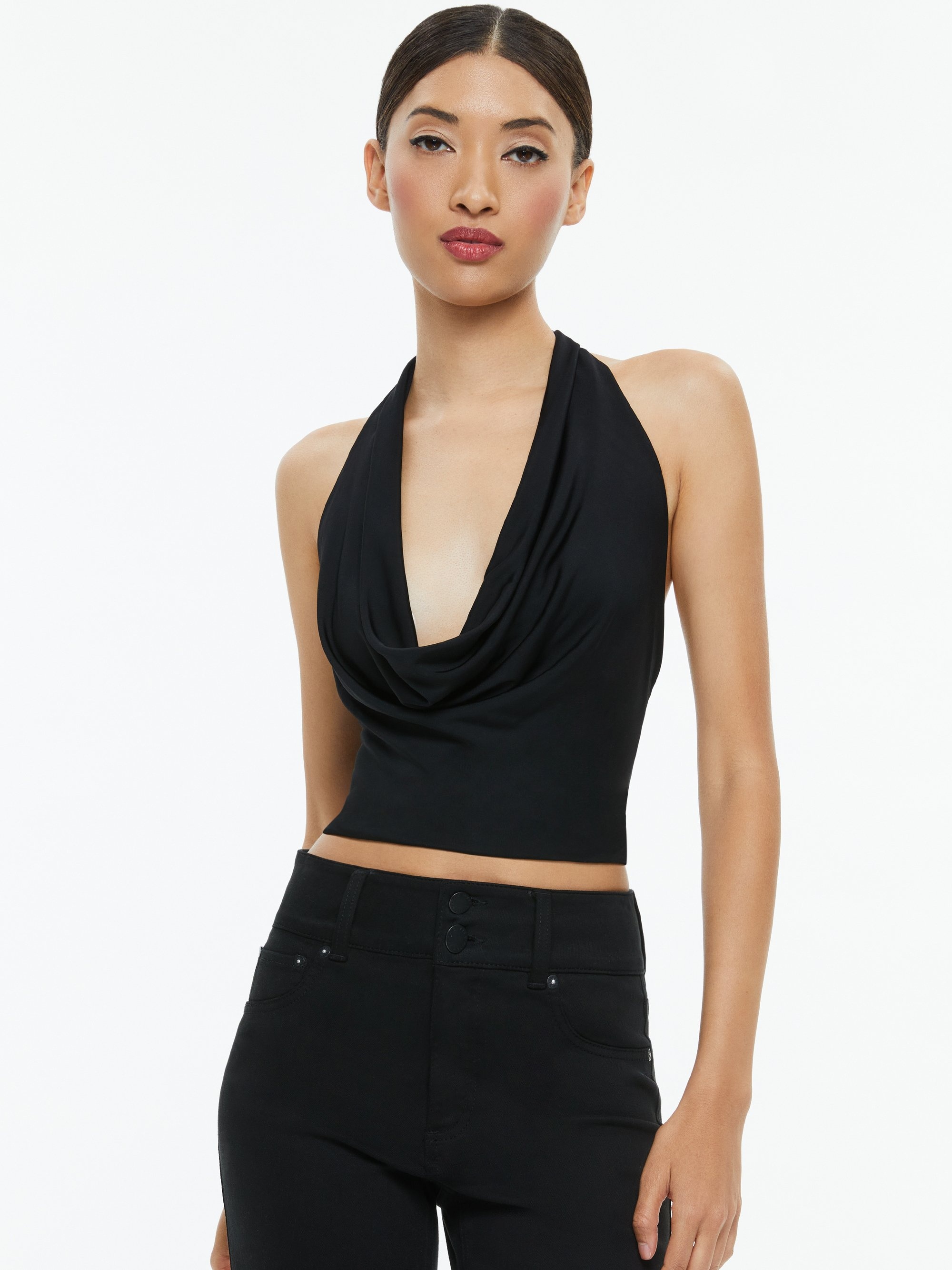 AYANNA DEEP COWL CROPPED TOP - 2