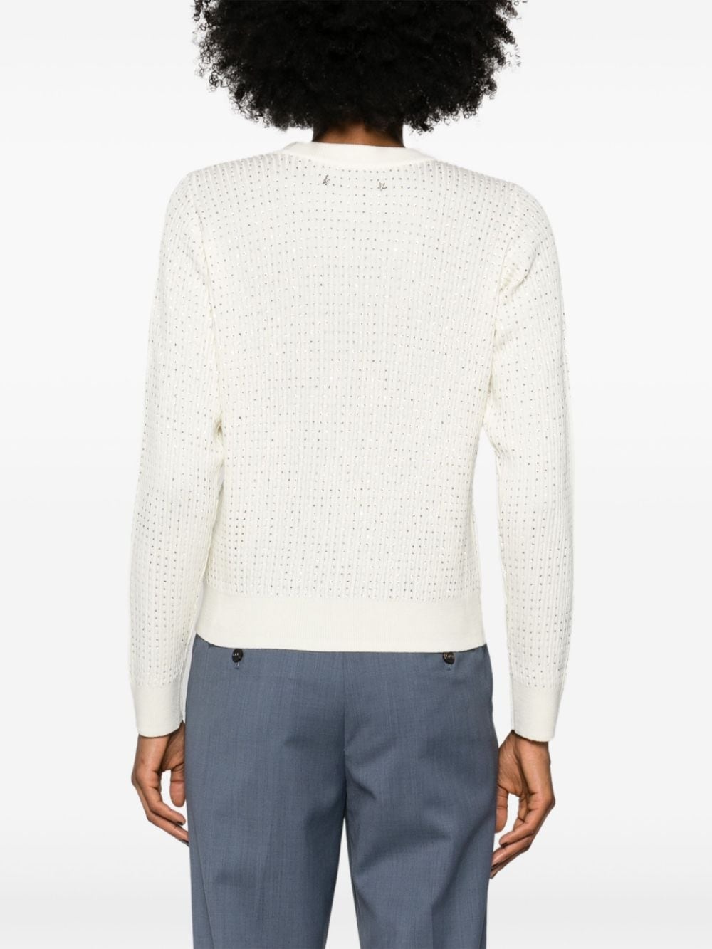 crystal embellished virgin wool jumper - 4