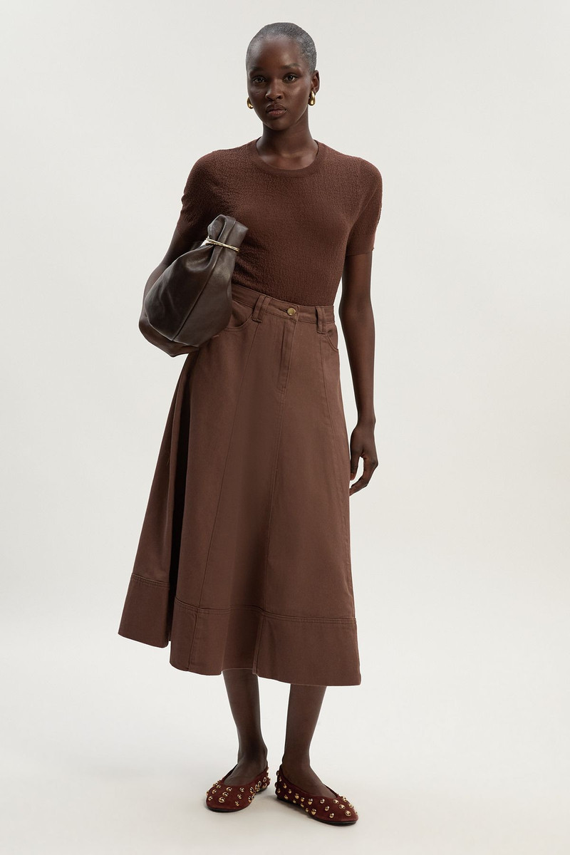 Denim 5 Pocket Midi Skirt 1