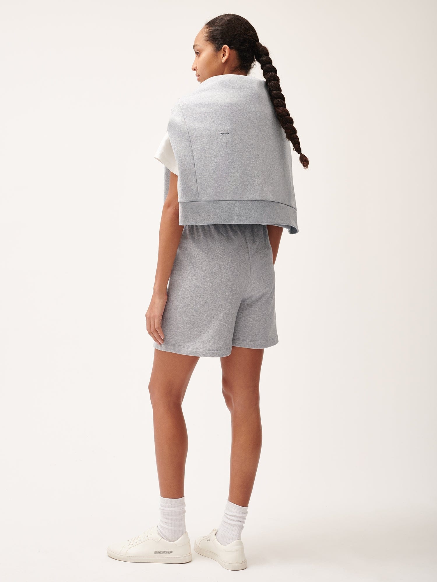 Womens 365 Midweight Mid Length Shorts - Grey-Marl - 3