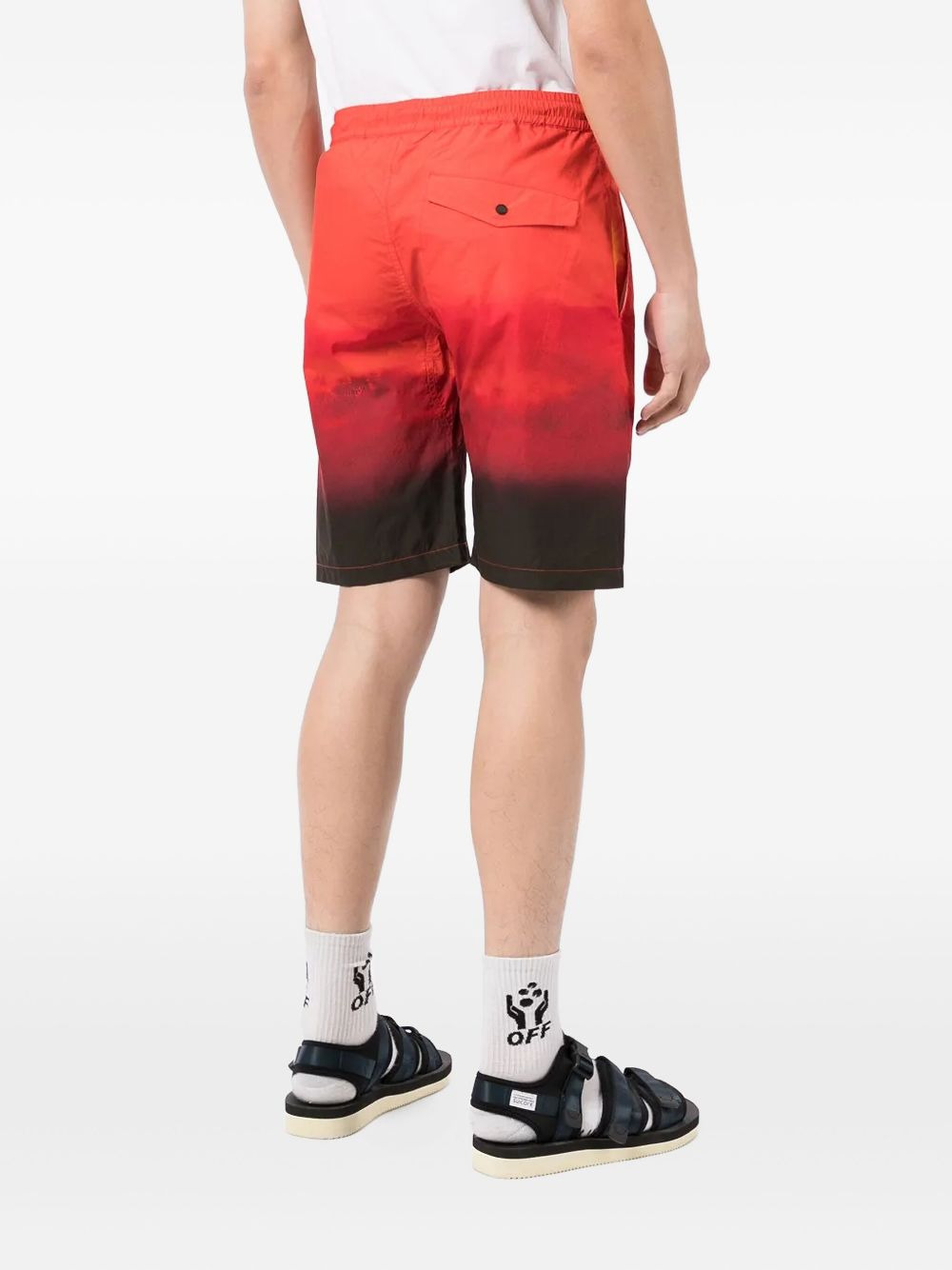 sunset-print drawstring shorts - 4