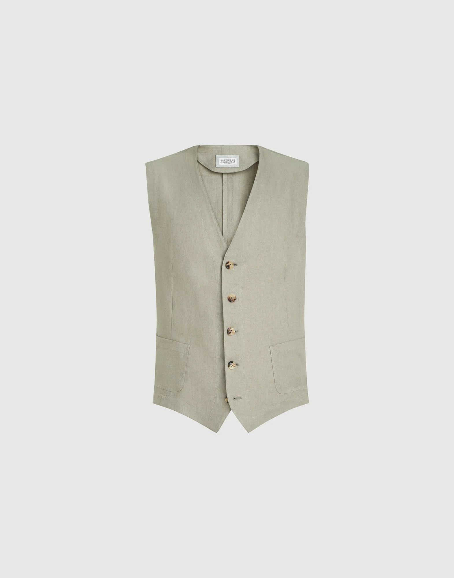 Linen micro chevron waistcoat - 1
