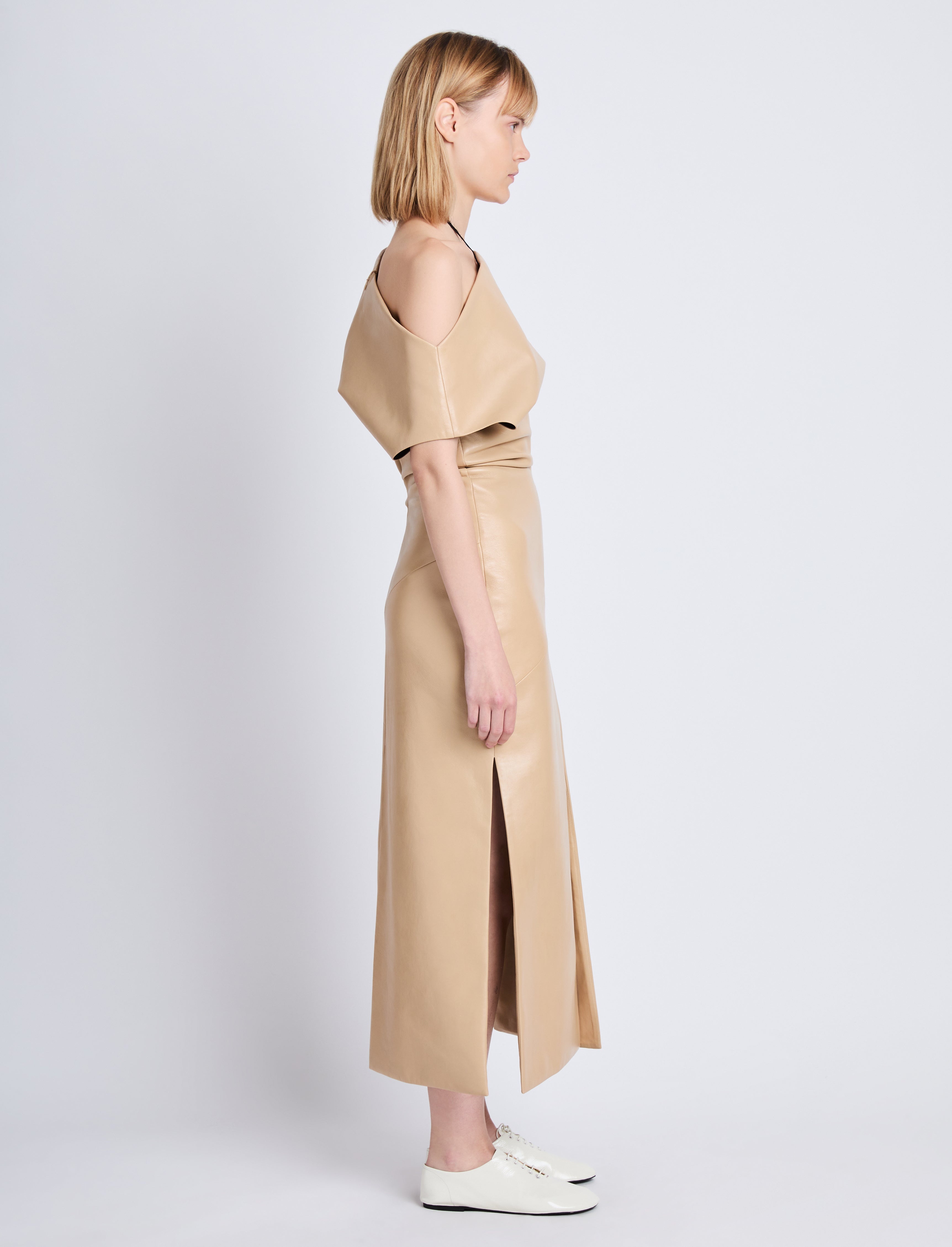 Rosa Dress in Smooth Leather - 3