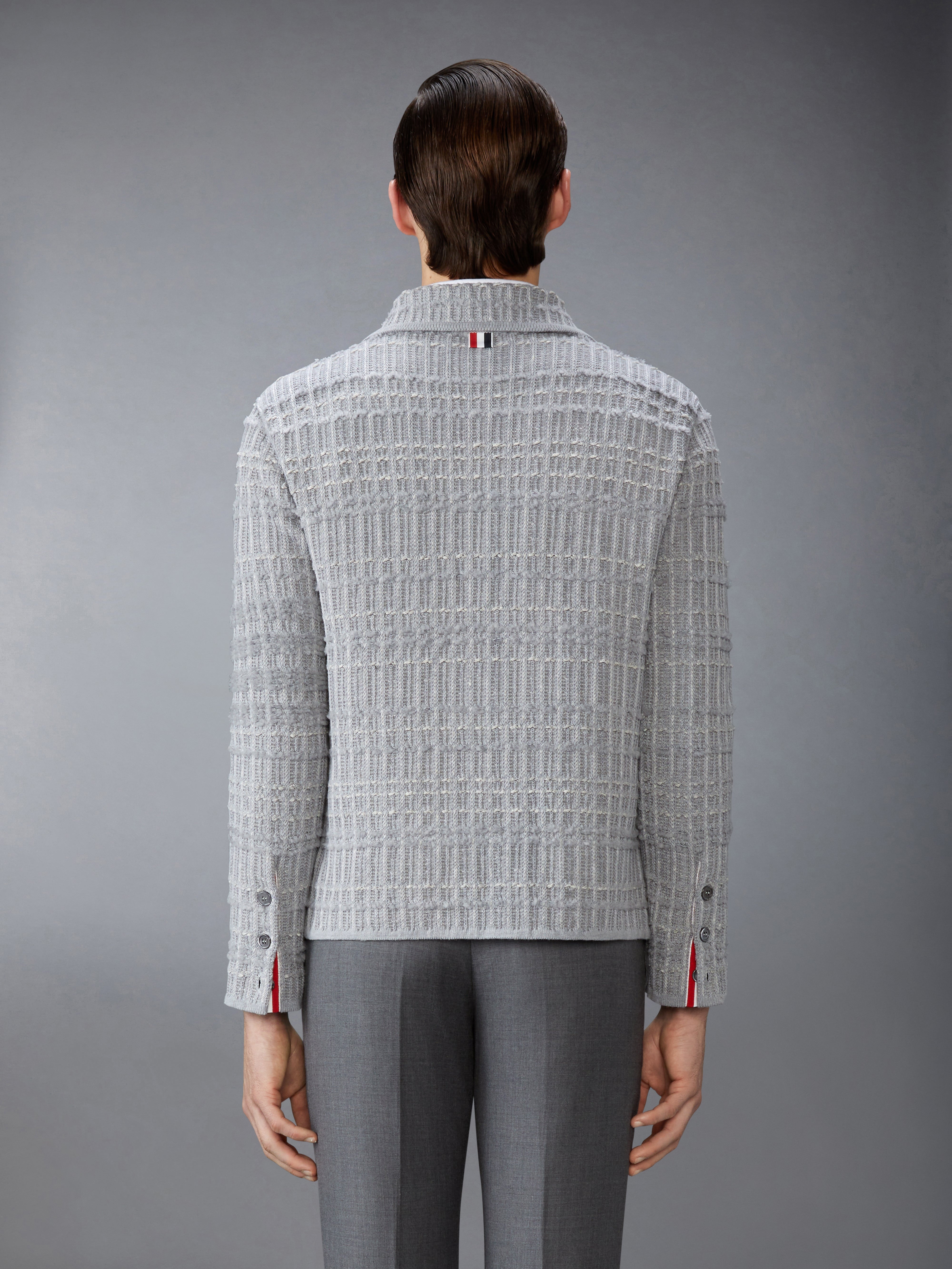 SEERSUCKER KNIT TWEED JACQUARD 4-BAR CARDIGAN - 3