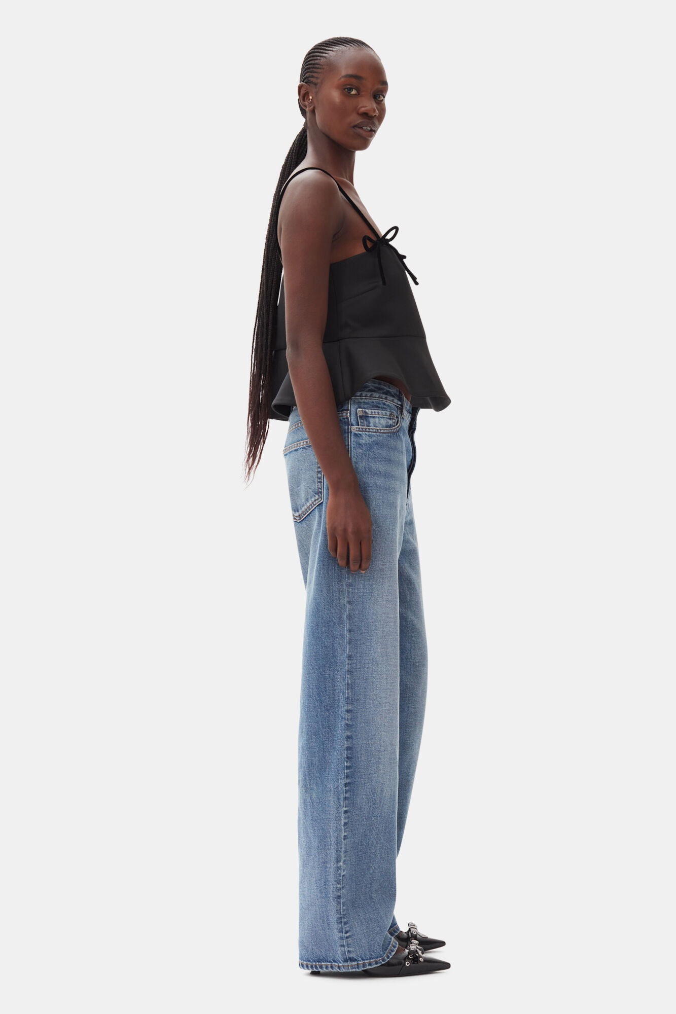 BLACK DUCHESSE SATIN TOP - 4