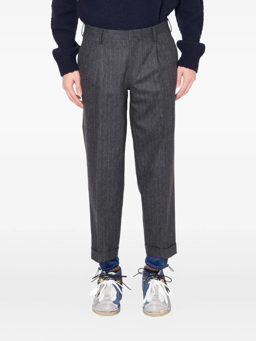 pinstripe wool trousers - 1