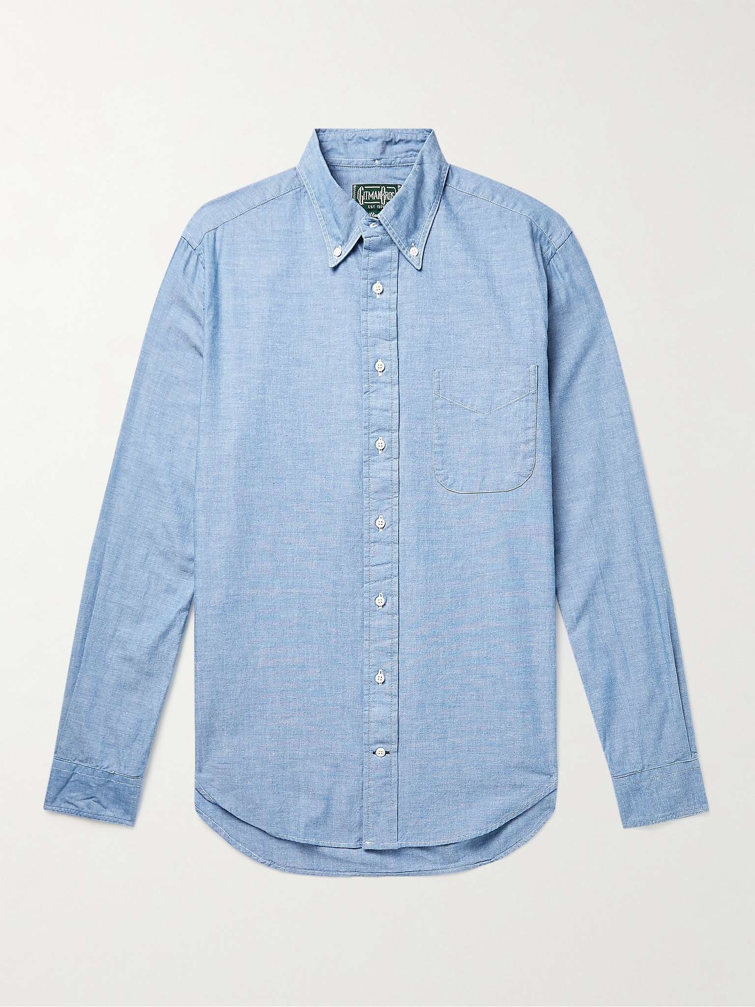 Button-Down Collar Cotton-Chambray Shirt - 1