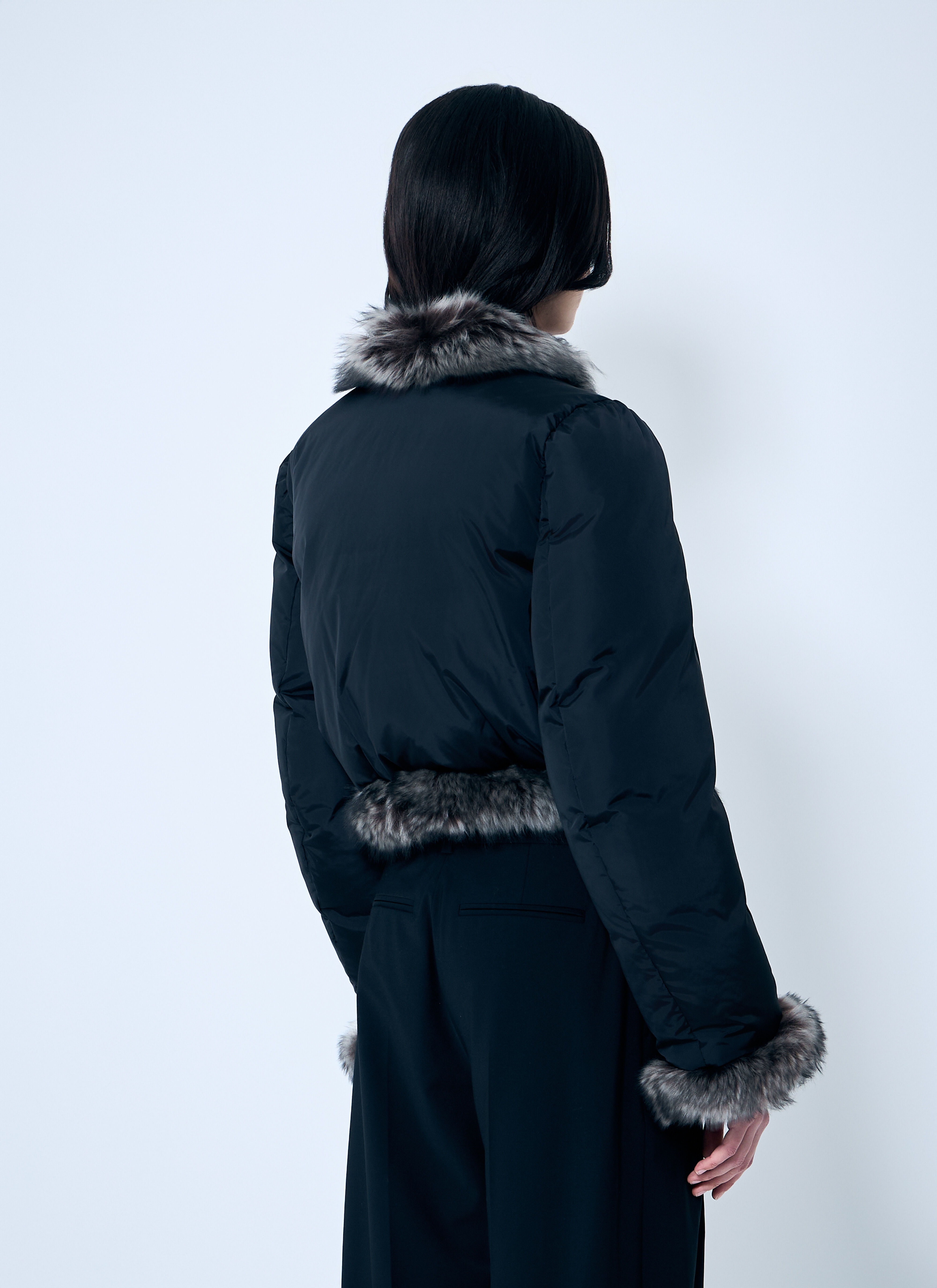 Puffer Jacket With Shearling Trims - 4