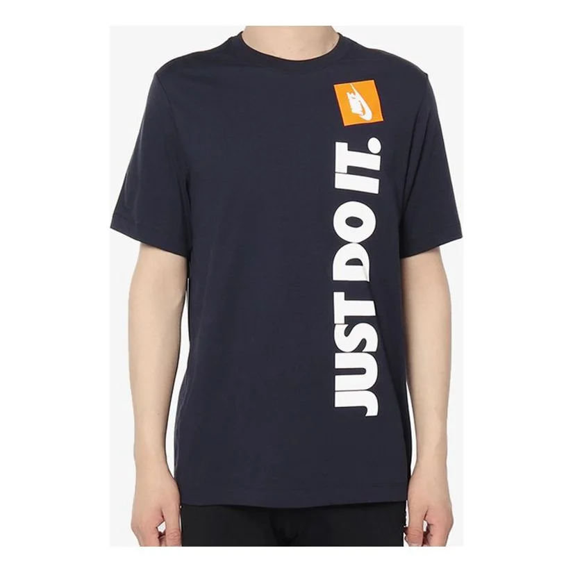 Nike Sportswear JDI Slogan Printing Round Neck Short Sleeve Navy Blue Dark blue AV9987-451 - 1