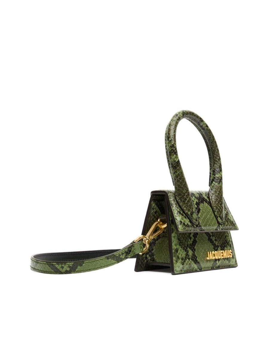 Snakeskin Effect Clutch With Detachable Shoulder Strap - 3