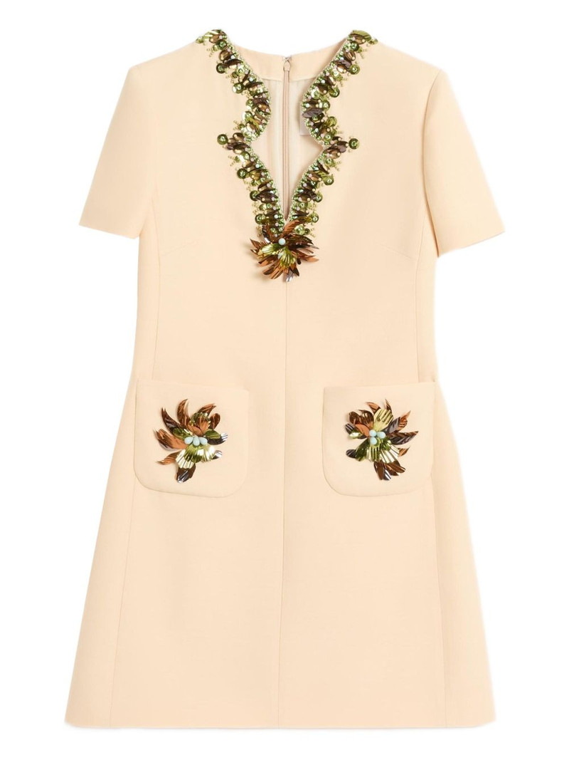 Crepe Couture embroidered mini dress 1
