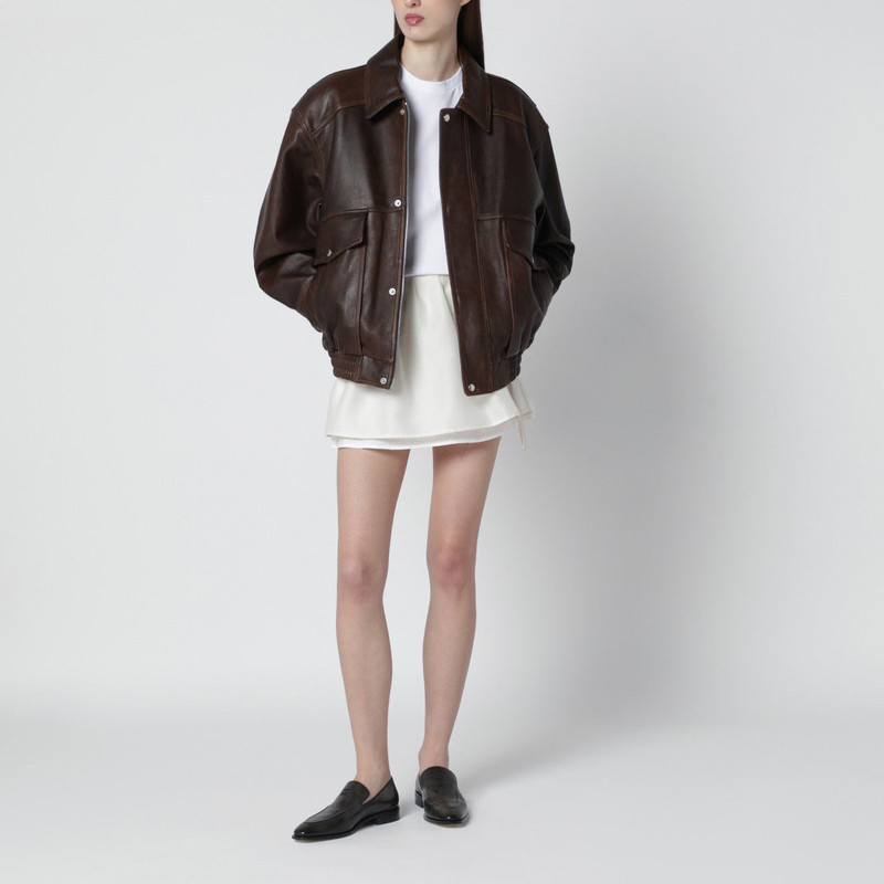 Dunst Cream mini skirt with overlapping panel outlook