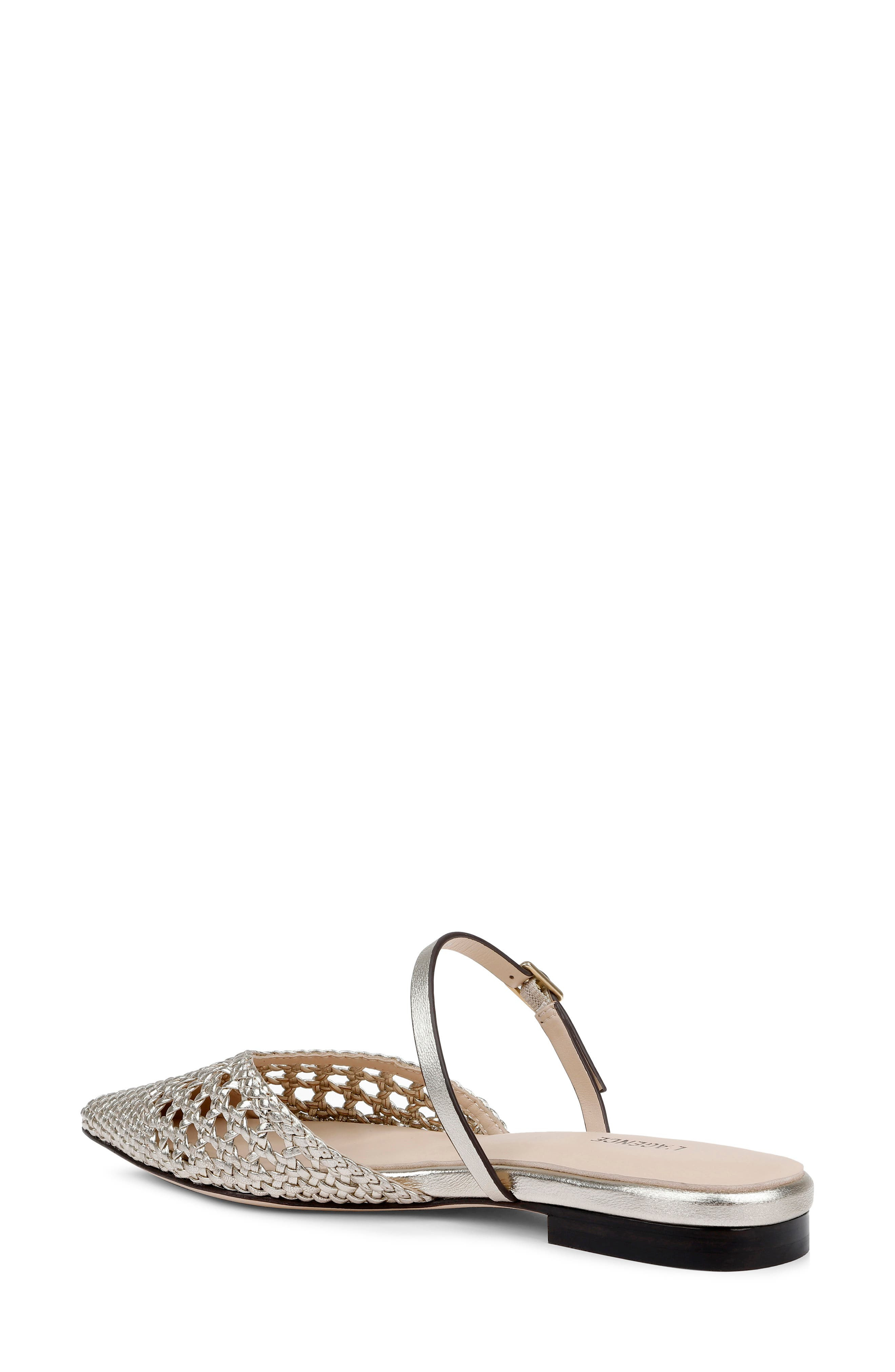 L'AGENCE Jacklyn Mary Jane Pointed Cap Toe Mule in Gold Leather at Nordstrom - 2