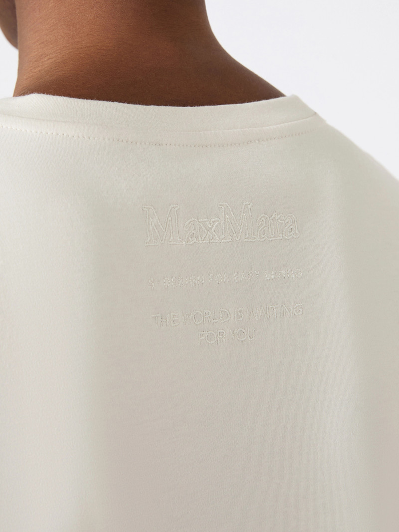 BELLA Embroidered jersey T-shirt - SAND 5