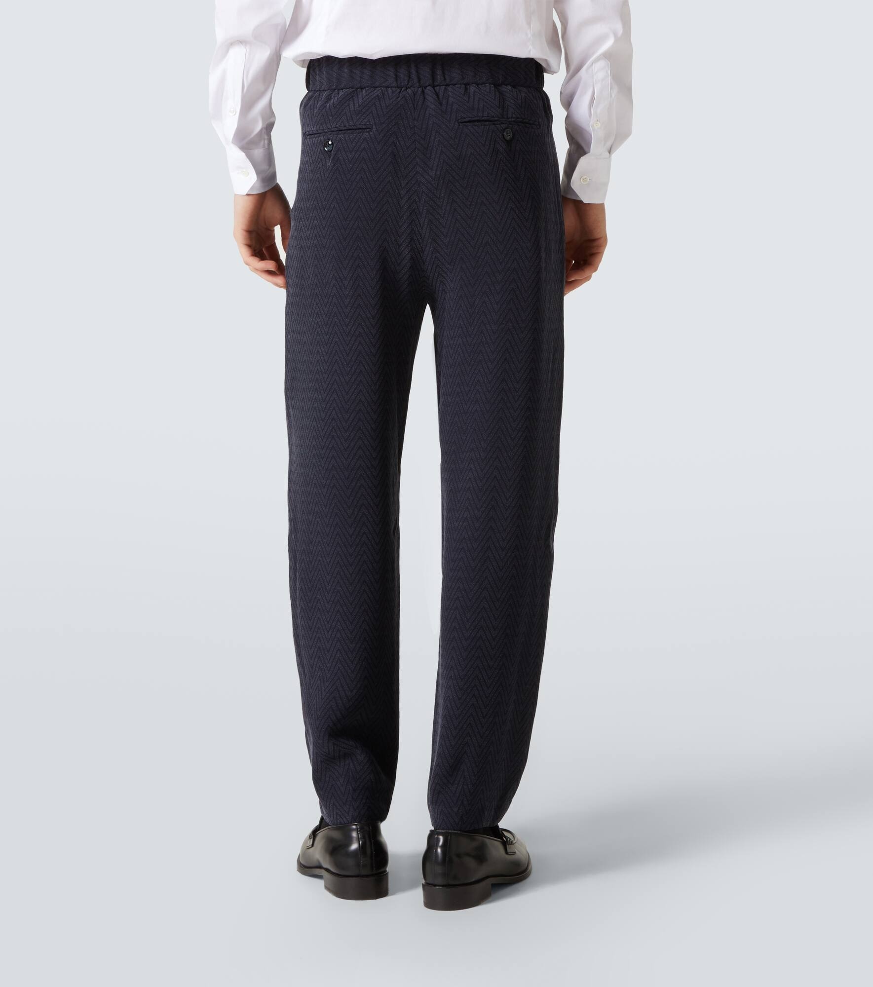 Chevron jacquard straight pants - 4