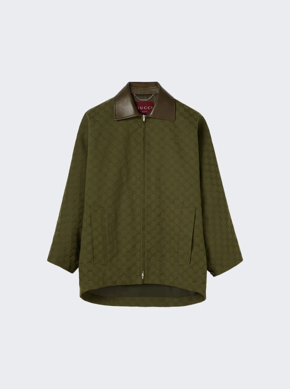 Canvas Bomber Jacket Greysh Army Green - 1