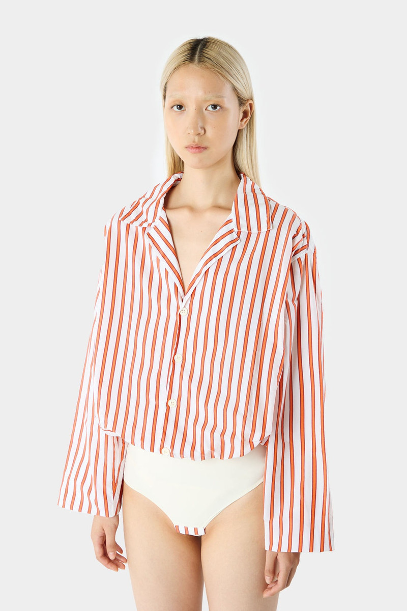 BODY SHIRT/  white & red stripes 3