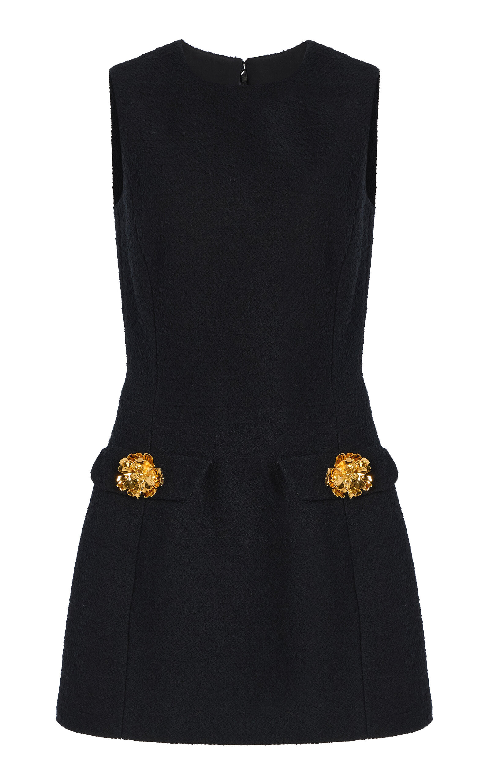 Cotton-Wool Tweed Mini Dress black - 1