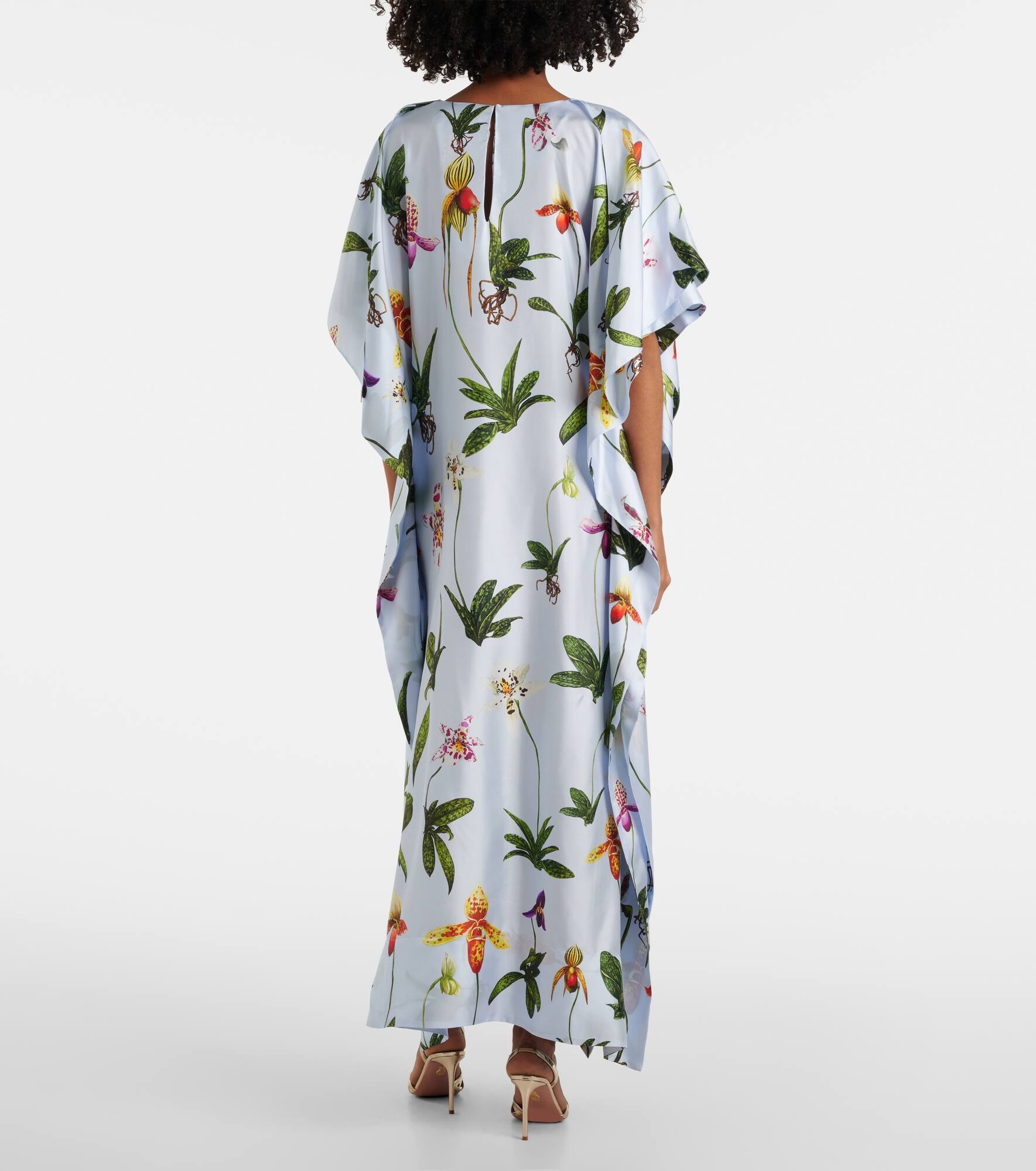 Floral silk twill kaftan - 3