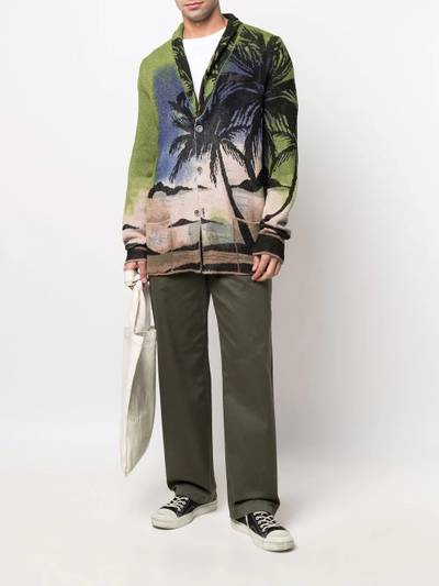 Avant Toi palm tree-print cardigan outlook