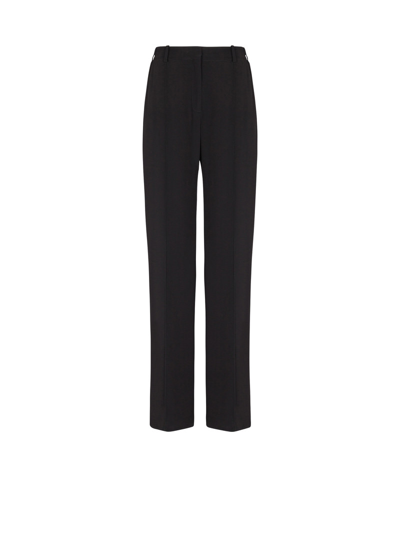 Crepe straight-leg tailored trousers 1