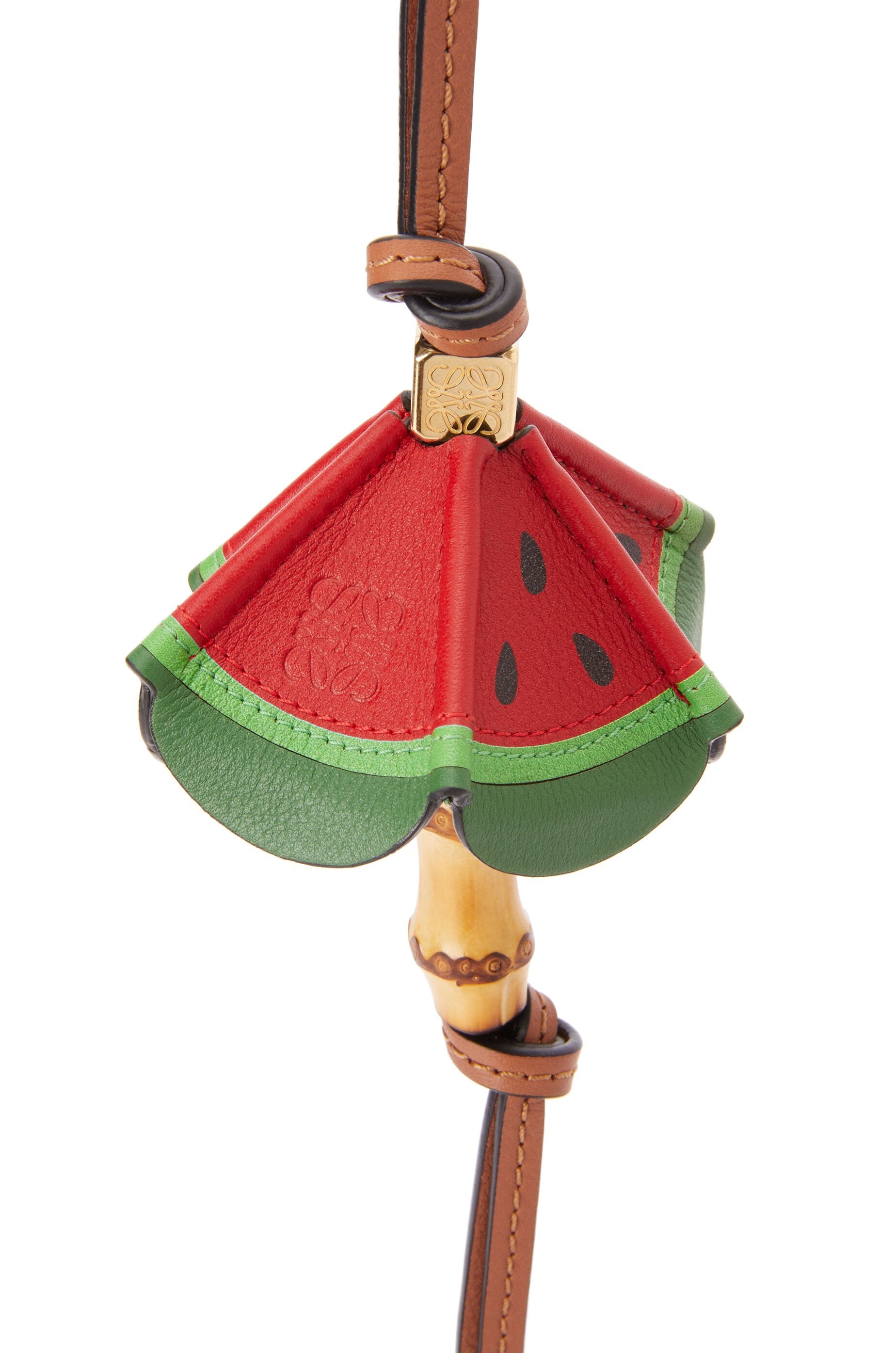 Umbrella watermelon charm in calfskin and brass - 2