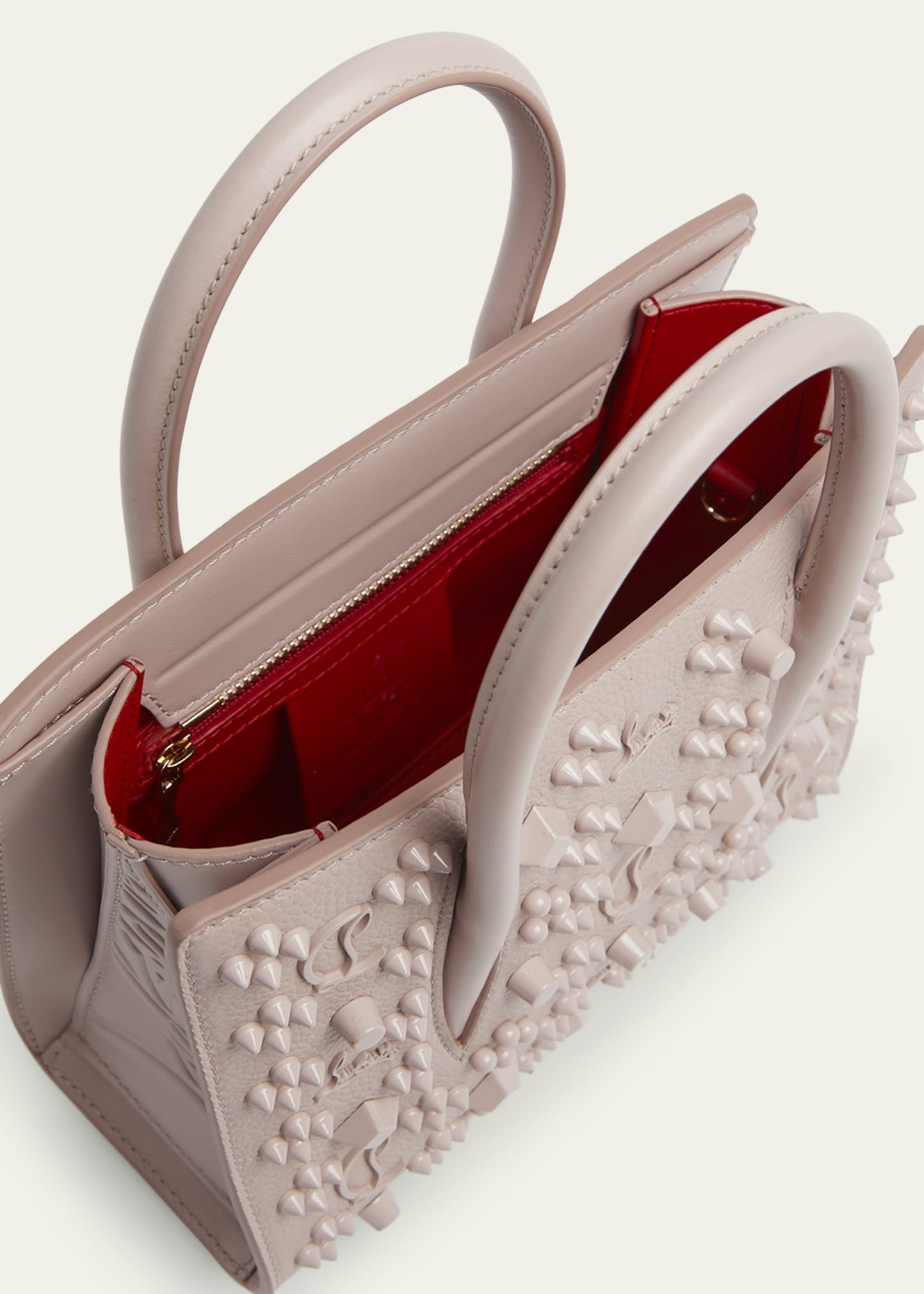 Paloma Mini in Leather with Loubinthesky Spikes - 4