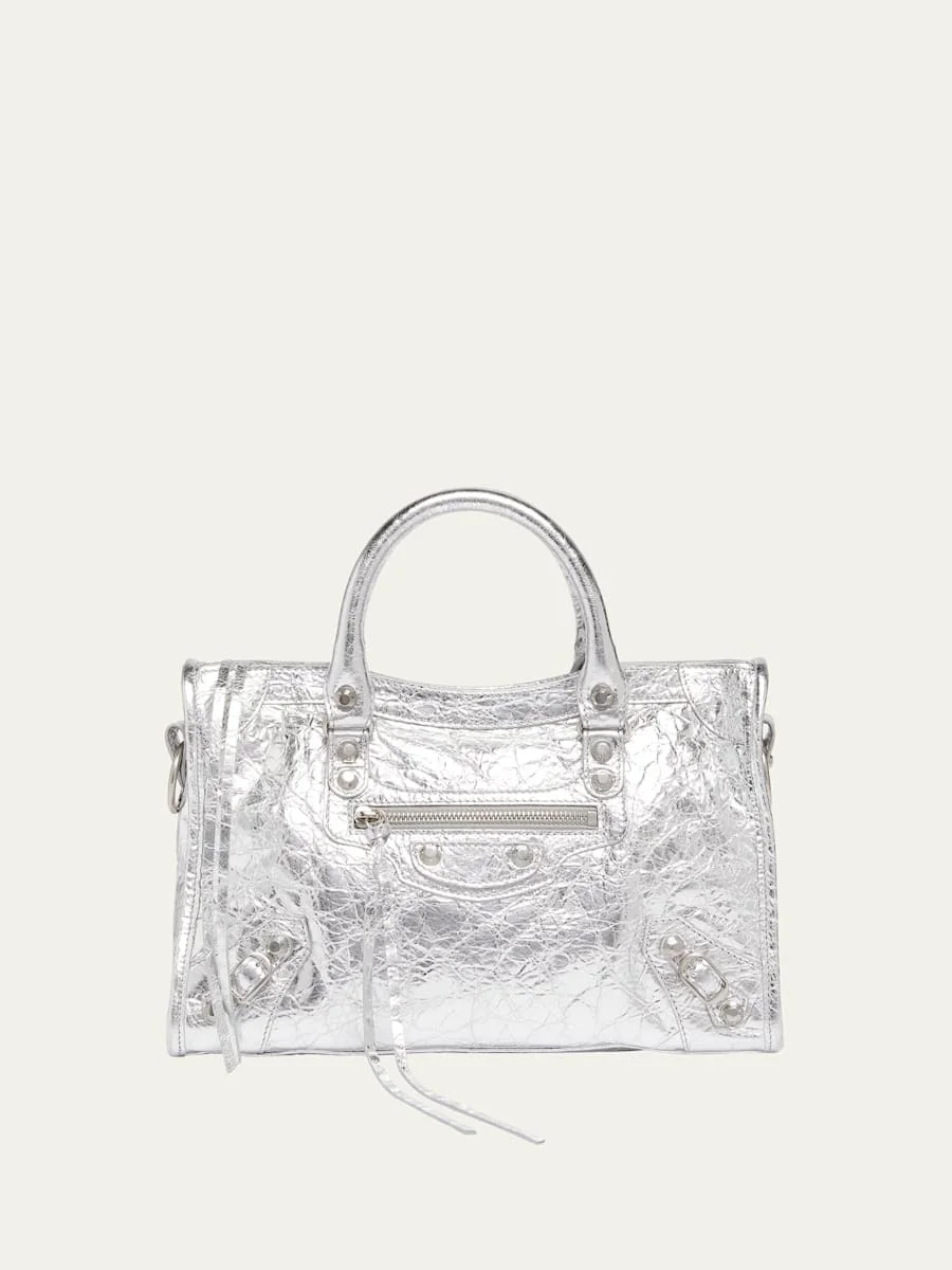 Le City Small Metallic Leather Tote Bag - 1
