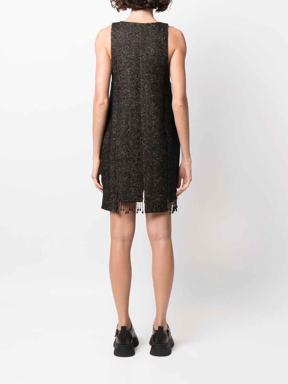 beaded step-hem shift dress - 4