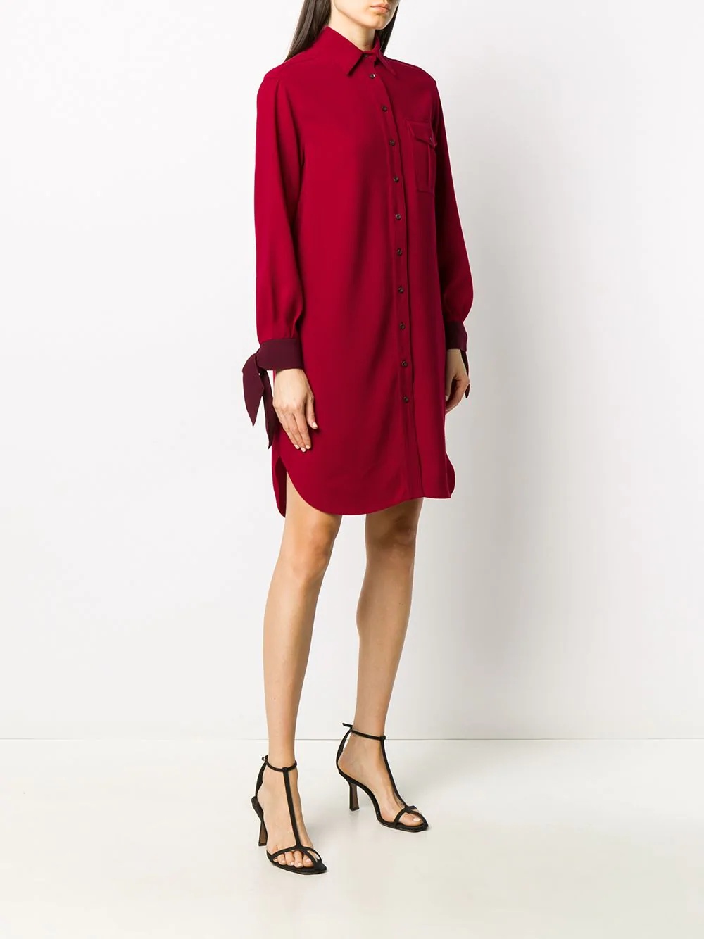 tie-cuff shirt dress - 3