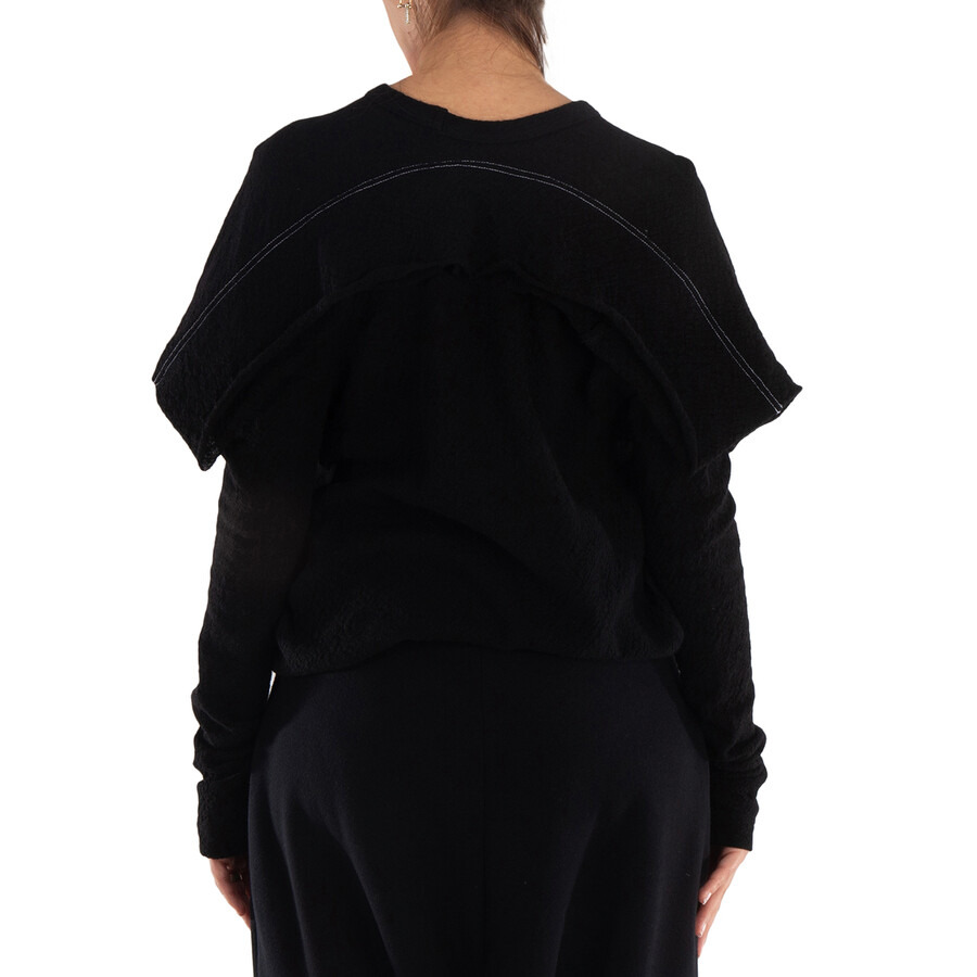 Y'S Black Bag Shaped Round Neck T-Shirt, Brand Size 2 (Small) - 3