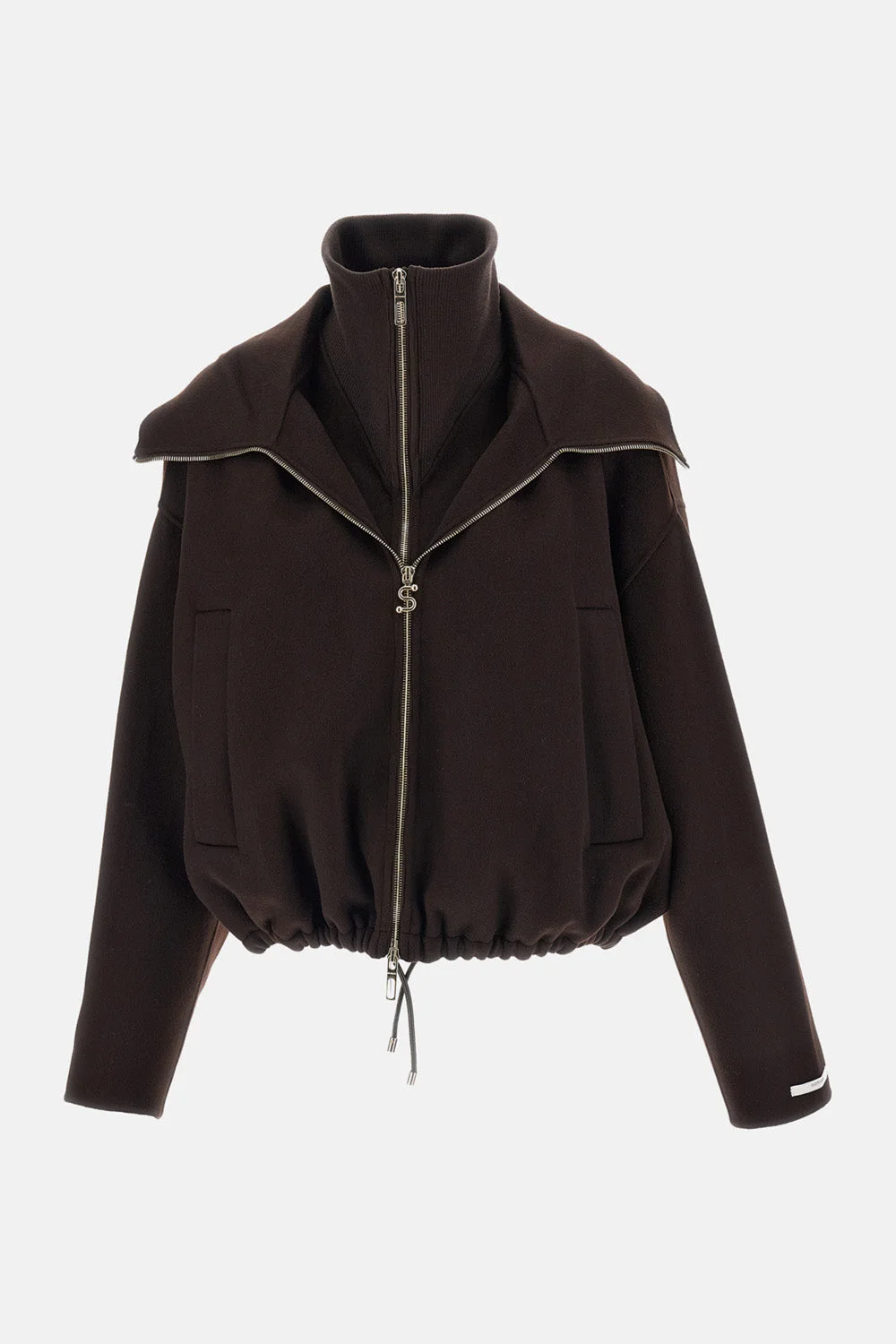 WOOL BOMBER WITH CONFIDENTIAL NECKLINE - 1