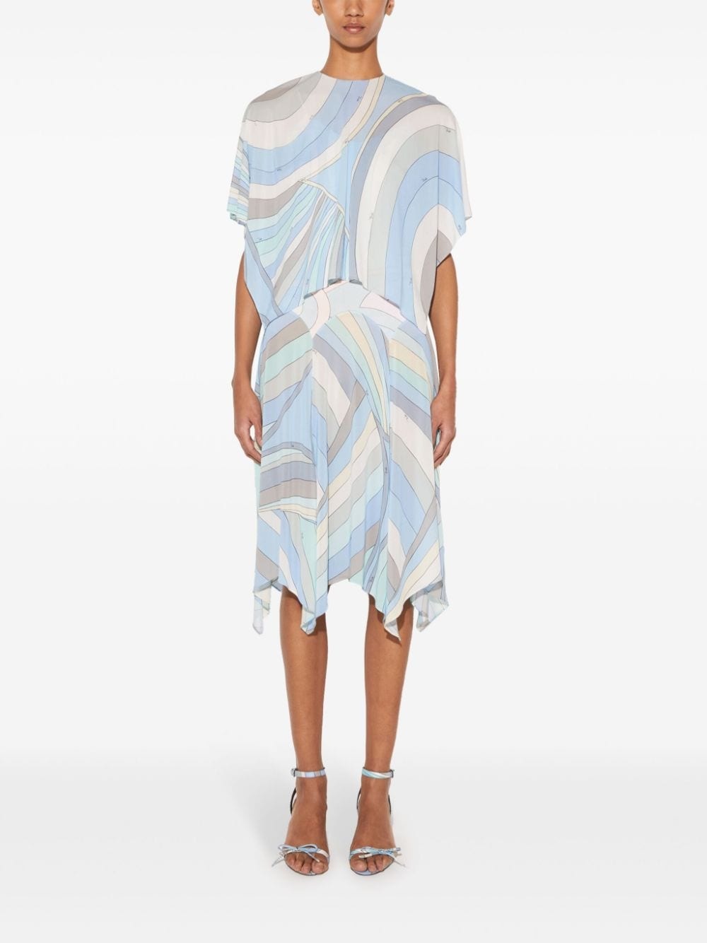 Iride-print layered dress - 2