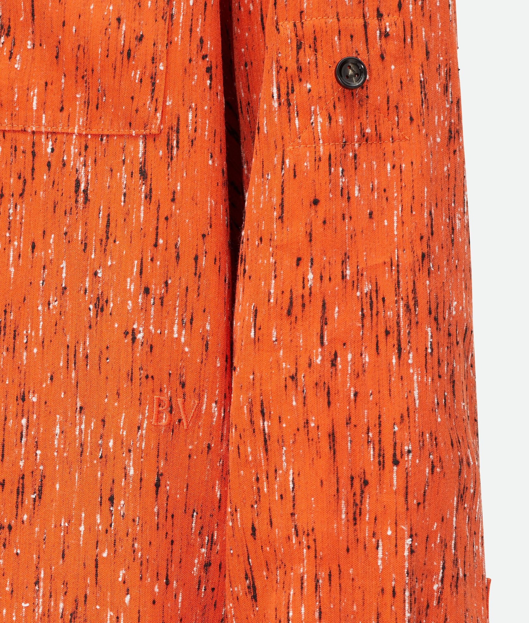 Textured Viscose Stripe Shirt With "BV" Embroidery - 5