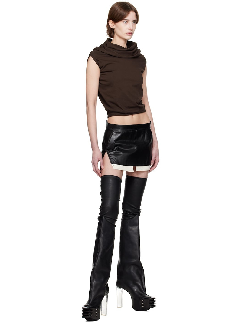Rick Owens Black Hollywood Fog Cutoff Denim Miniskirt outlook