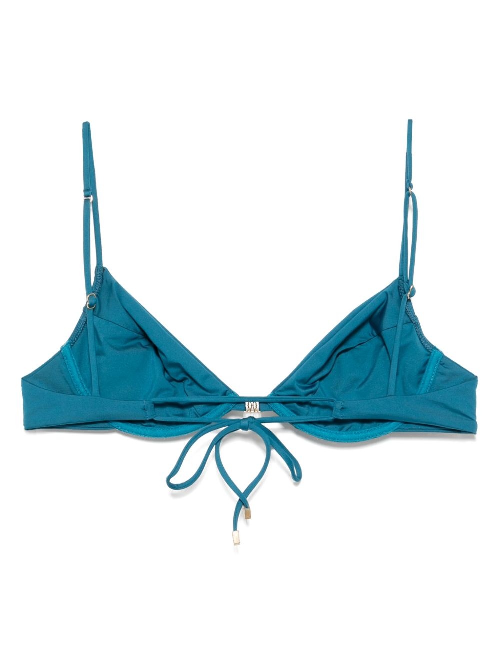 lace-up demi bikini top - 2
