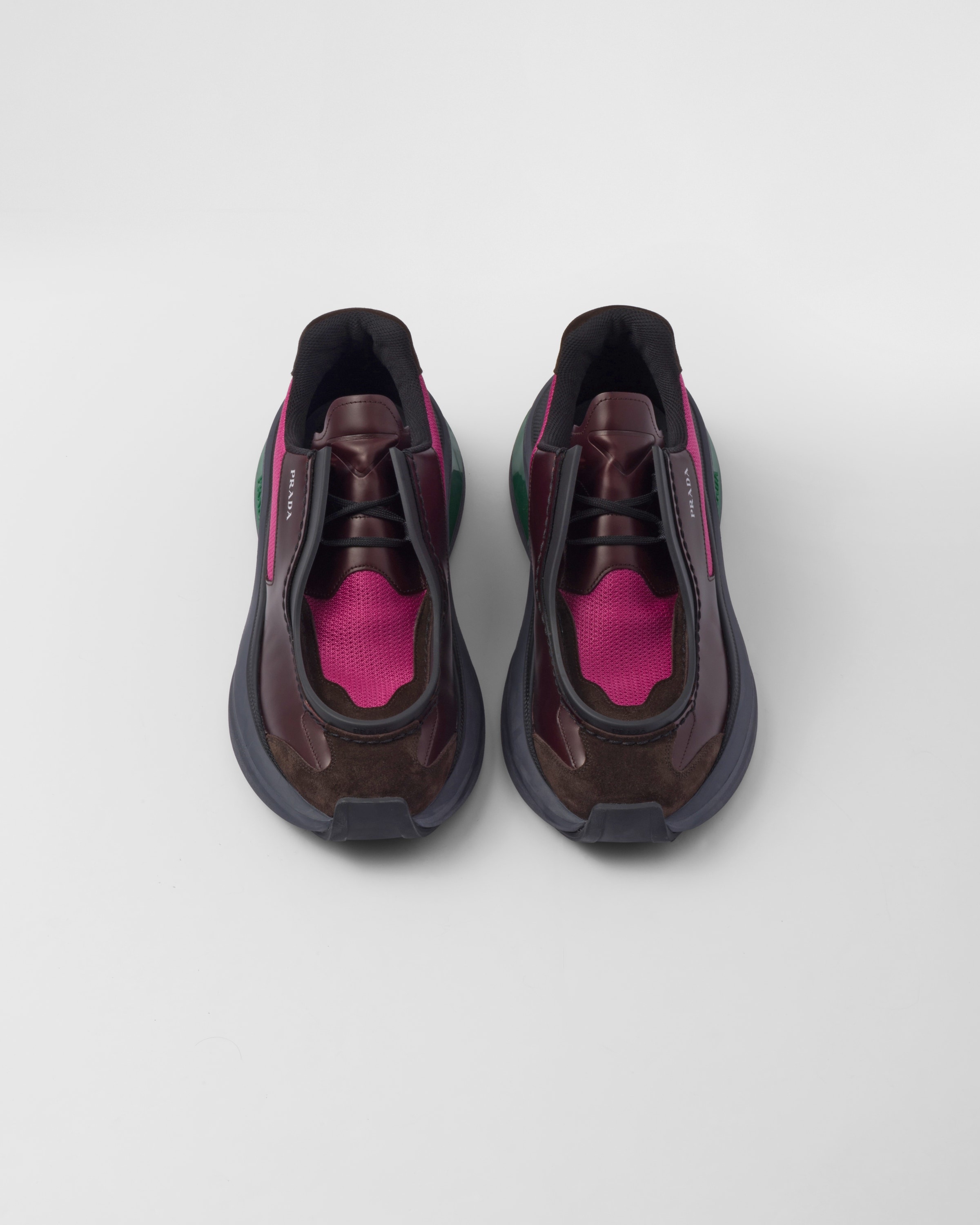Systeme brushed leather sneakers with bike fabric and suede elements - 4