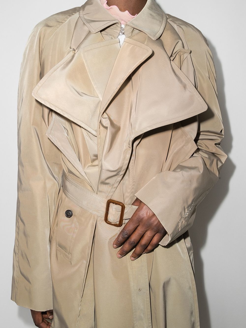 layered belted trench coat - 4