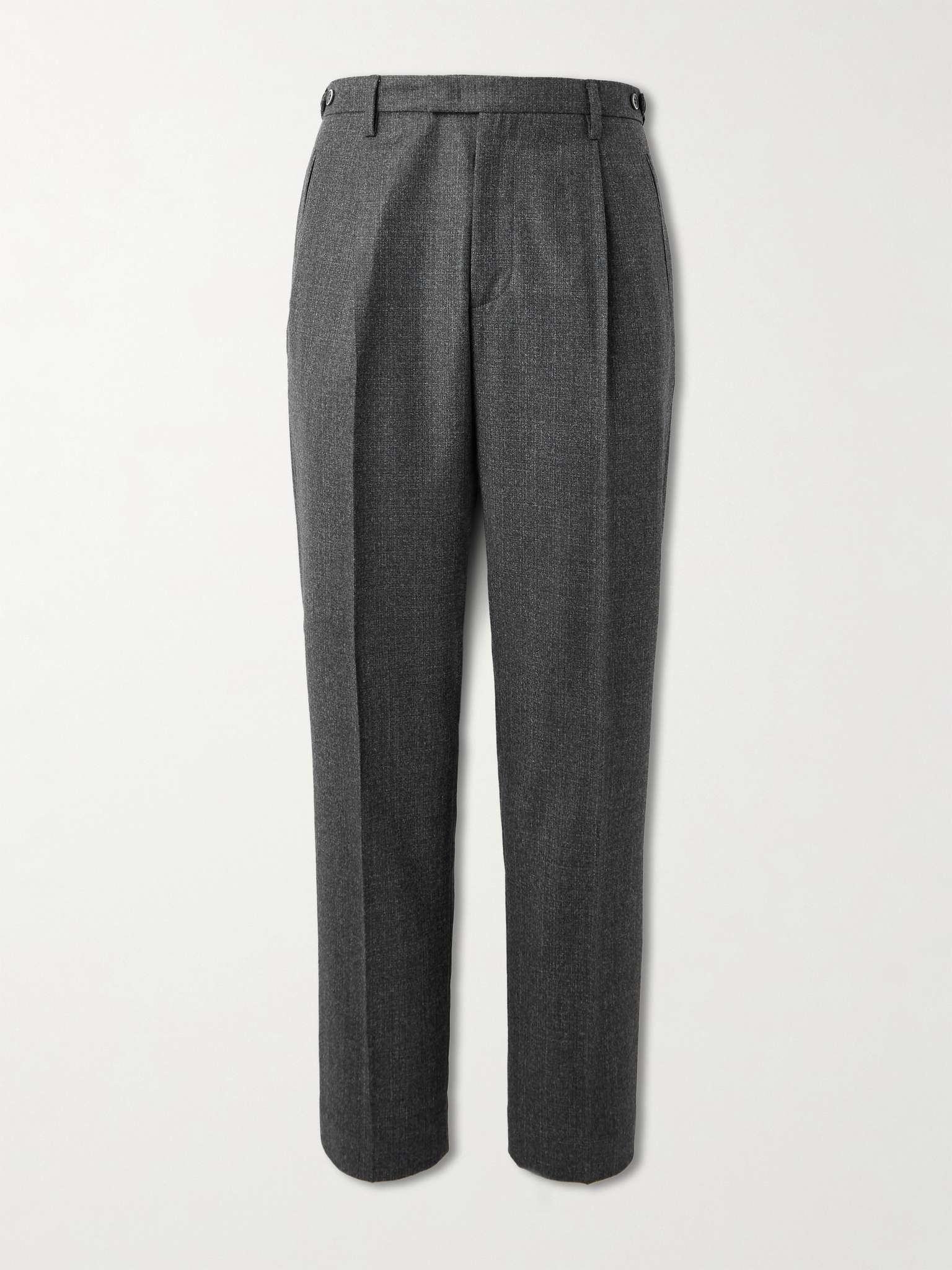 Masco Slim-Fit Straight-Leg Pleated Virgin Wool Trousers - 1