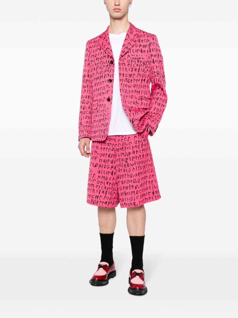 graphic-print wool blazer - 2