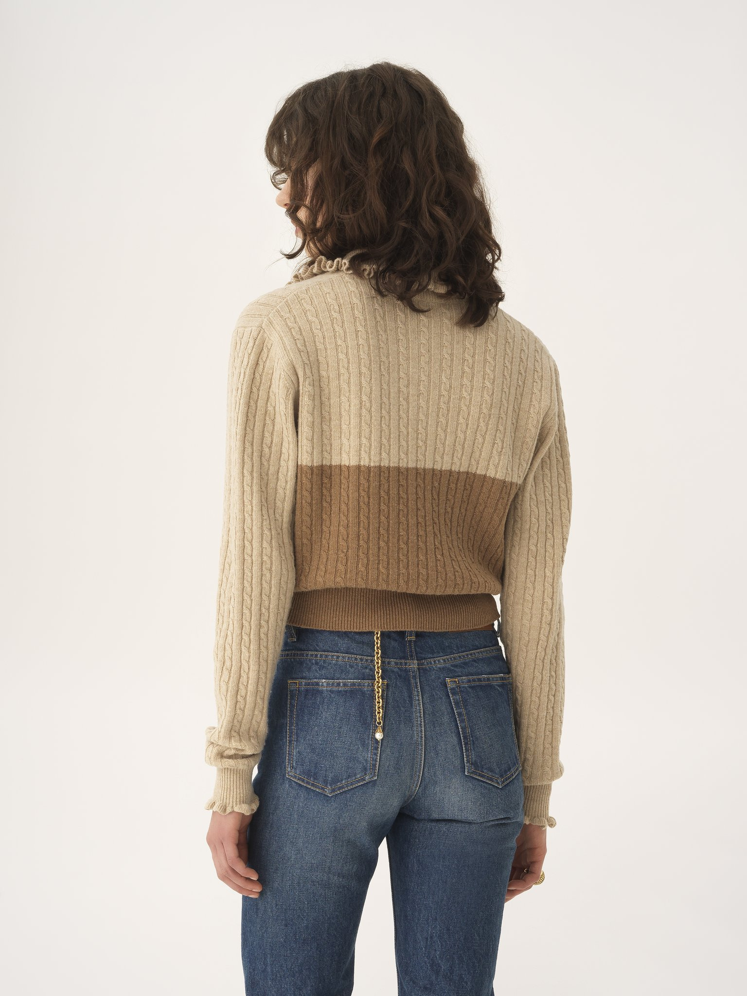 COLLAR SWEATER IN A WOOL & CASHMERE KNIT - 5